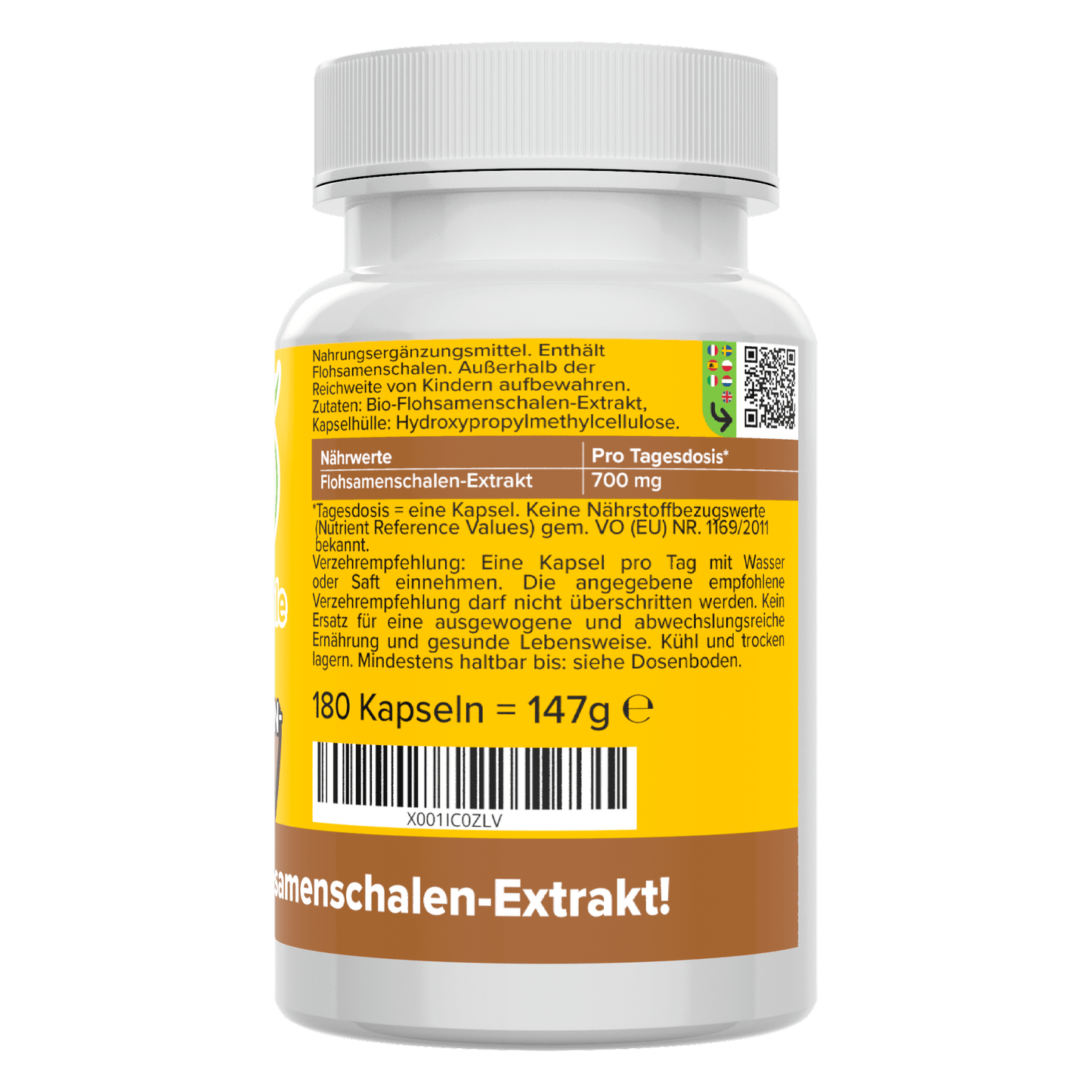 Organic psyllium husk capsules