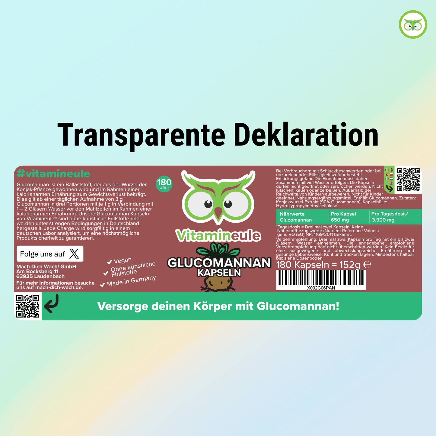 Glucomannan capsules