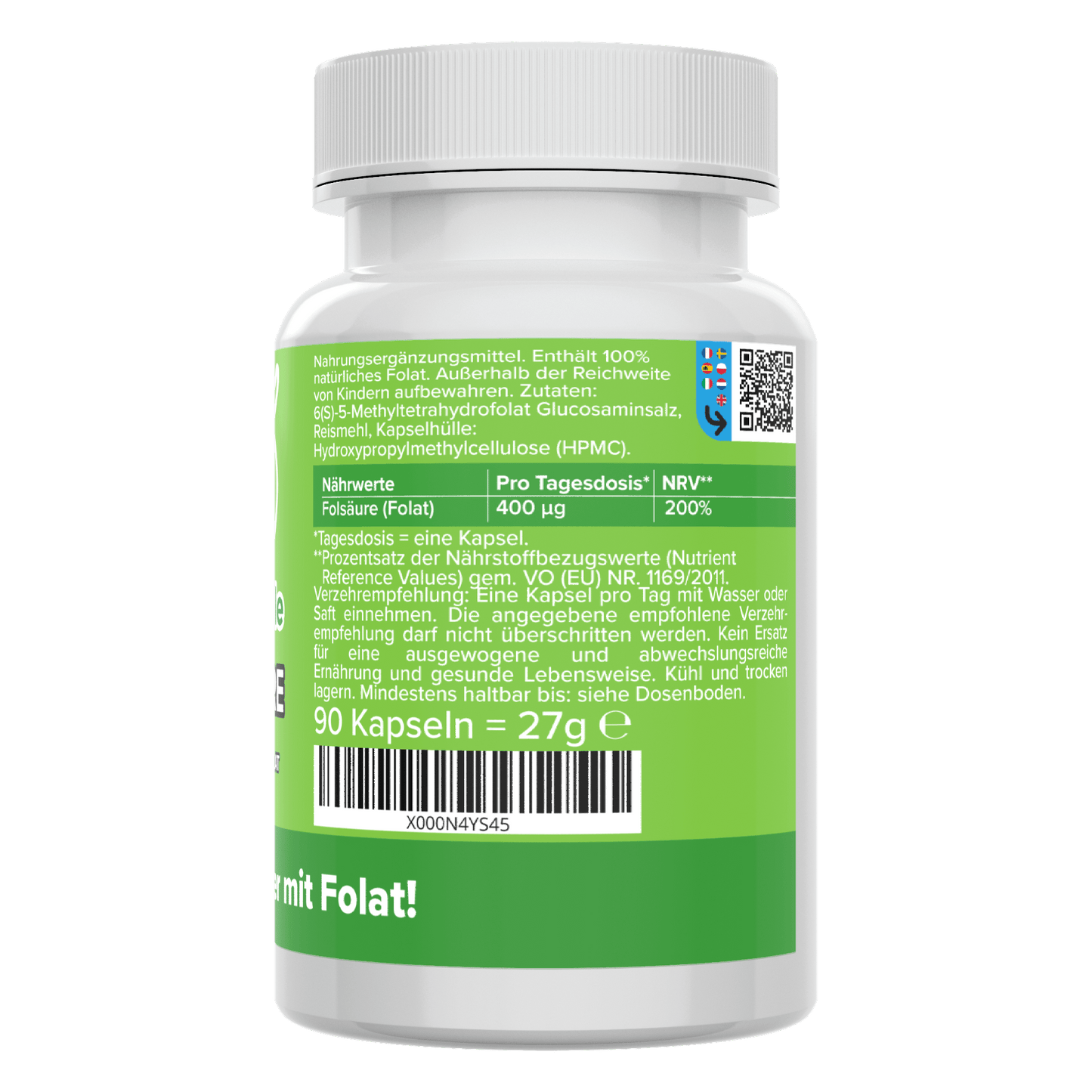 Folic acid capsules (Folate: 5-MTHF)