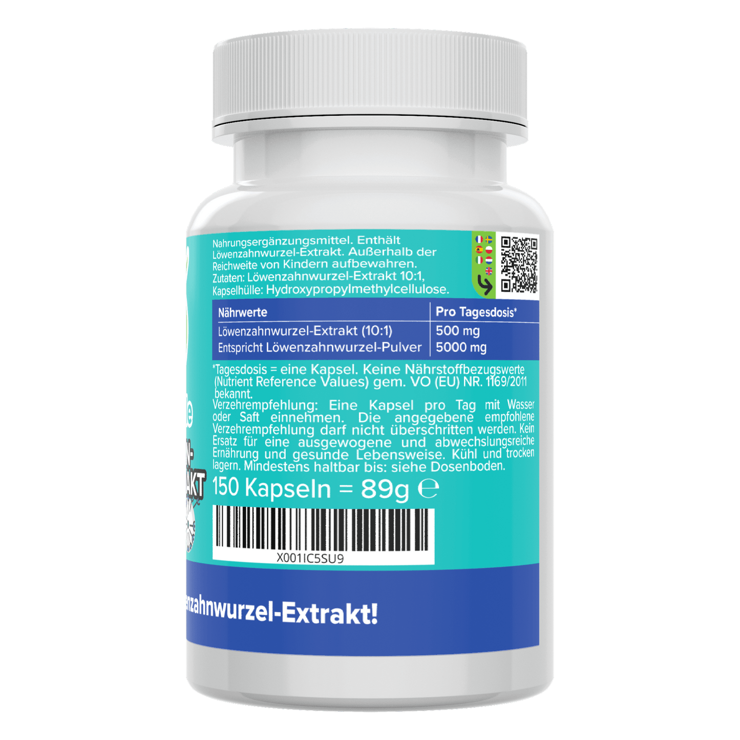 Dandelion root extract capsules