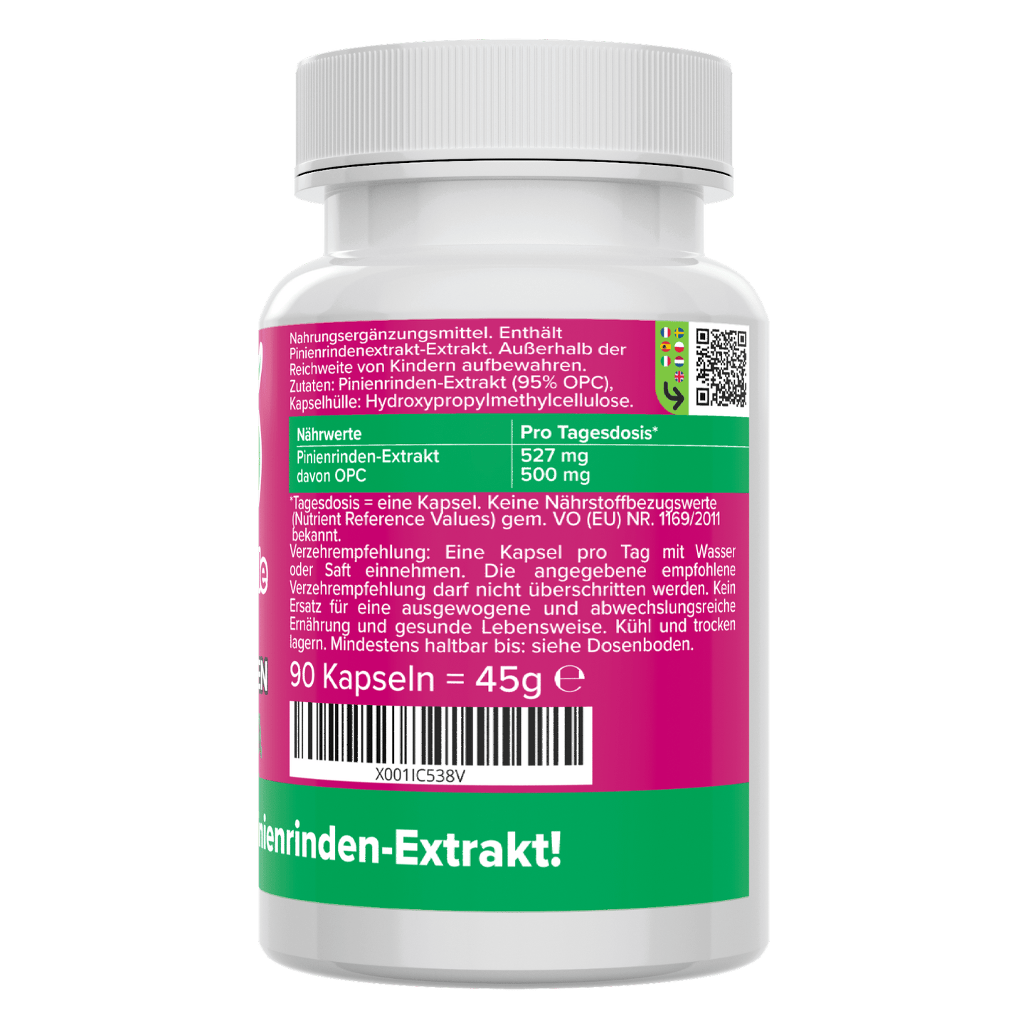 Pine bark extract capsules