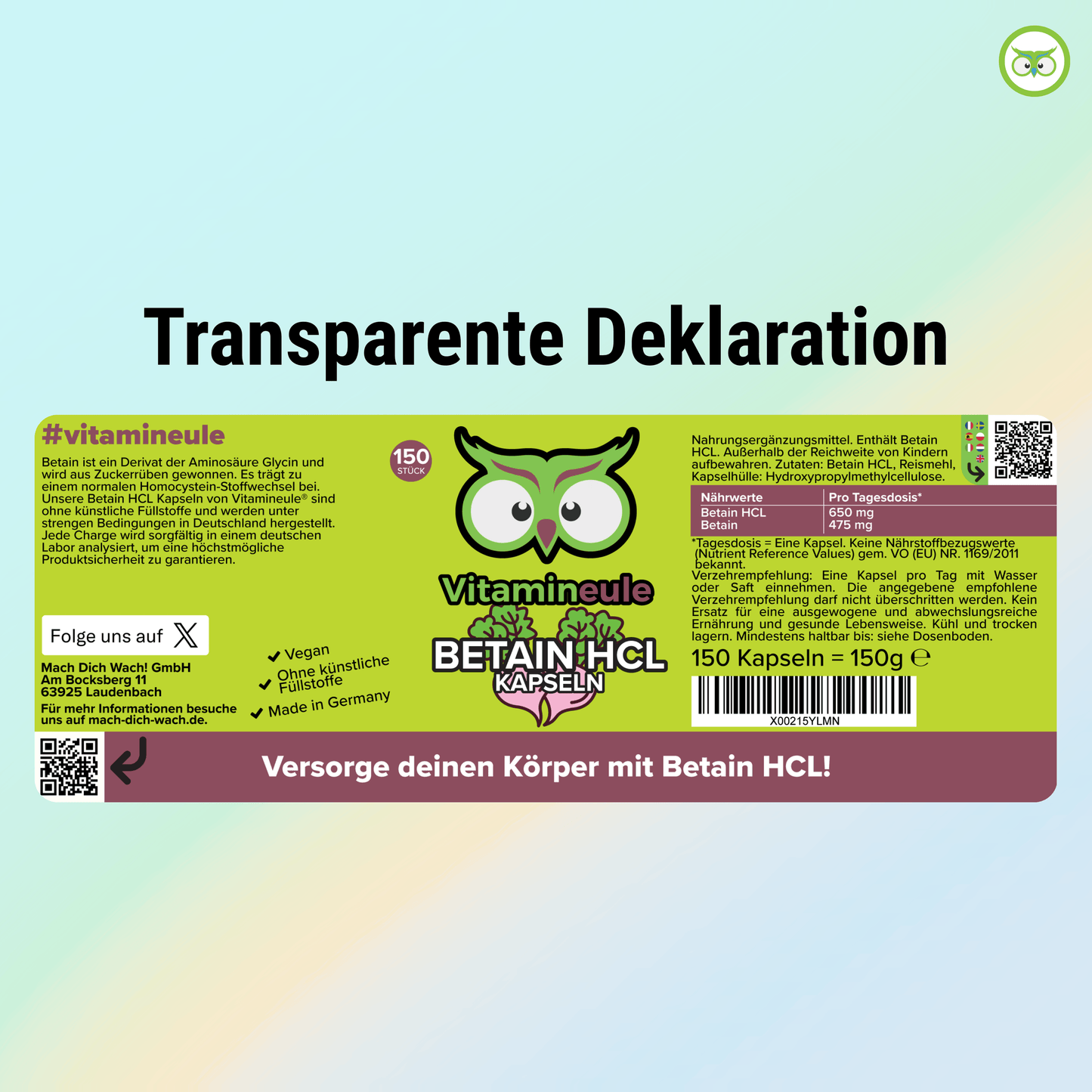 Betaine HCL capsules 